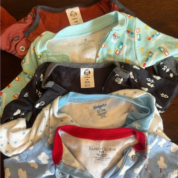 0-3 months One Piece Footies - 10 Pieces - Picture 6 of 9